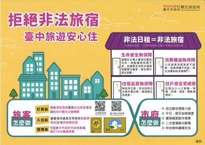 拒絕非法旅宿-臺中旅遊安心住